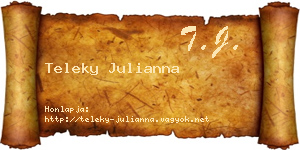 Teleky Julianna névjegykártya